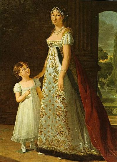 eisabeth Vige-Lebrun Portrait of Caroline Murat with her daughter France oil painting art